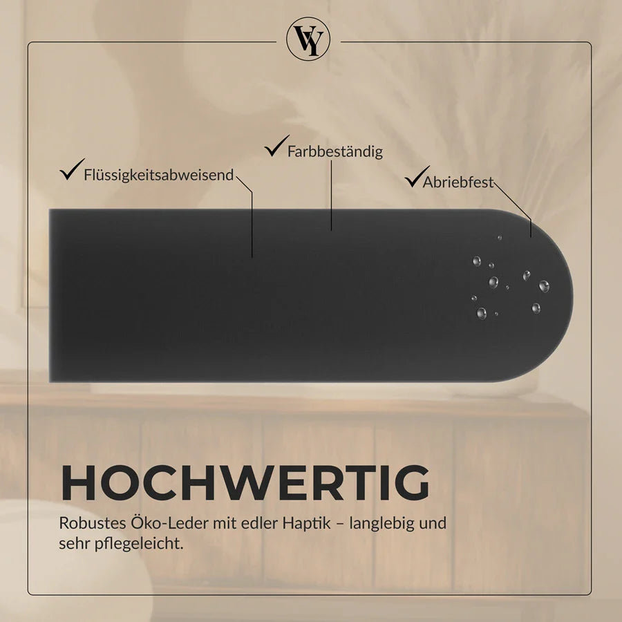 Wandkissen Rundbogen | Anthrazit S02 Öko-Leder