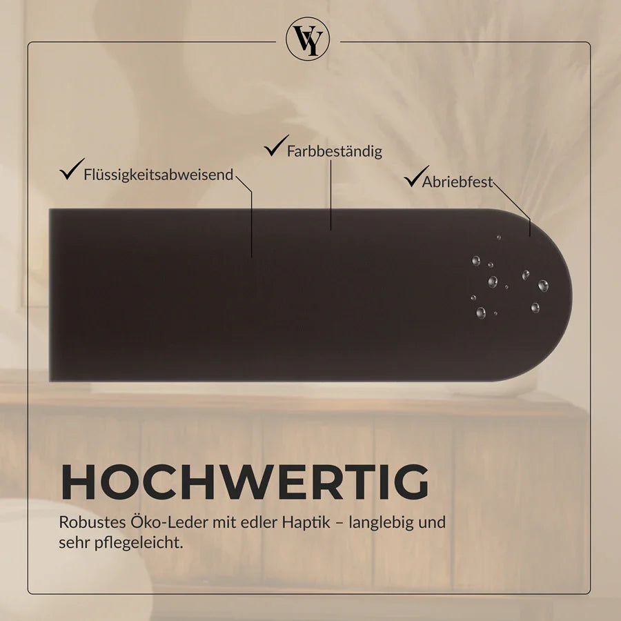 Wandkissen Rundbogen | Dunkelbraun S03 Öko-Leder