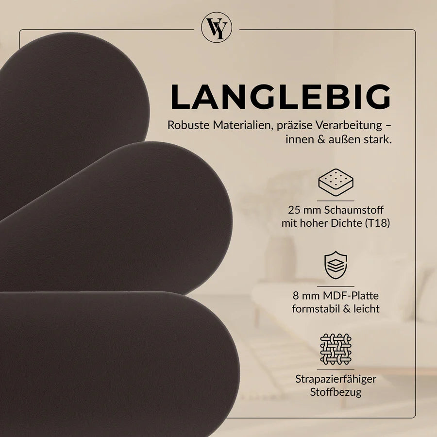 Wandkissen Rundbogen | Dunkelbraun S03 Öko-Leder