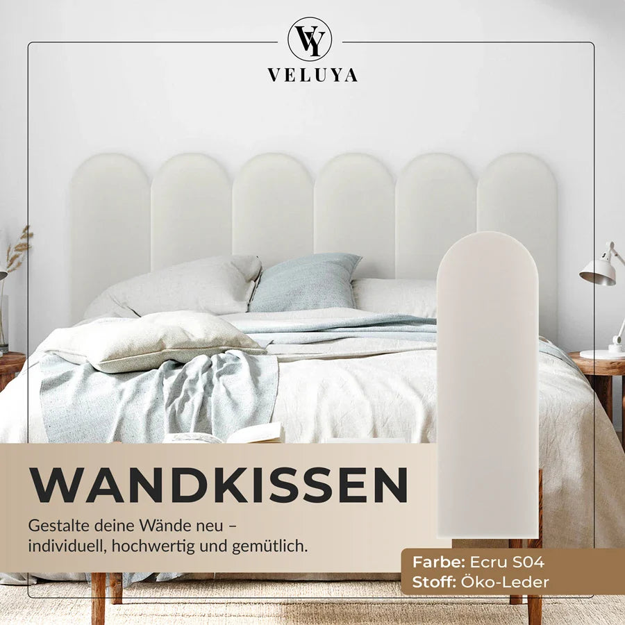 Wandkissen Rundbogen | Ecru S04 Öko-Leder