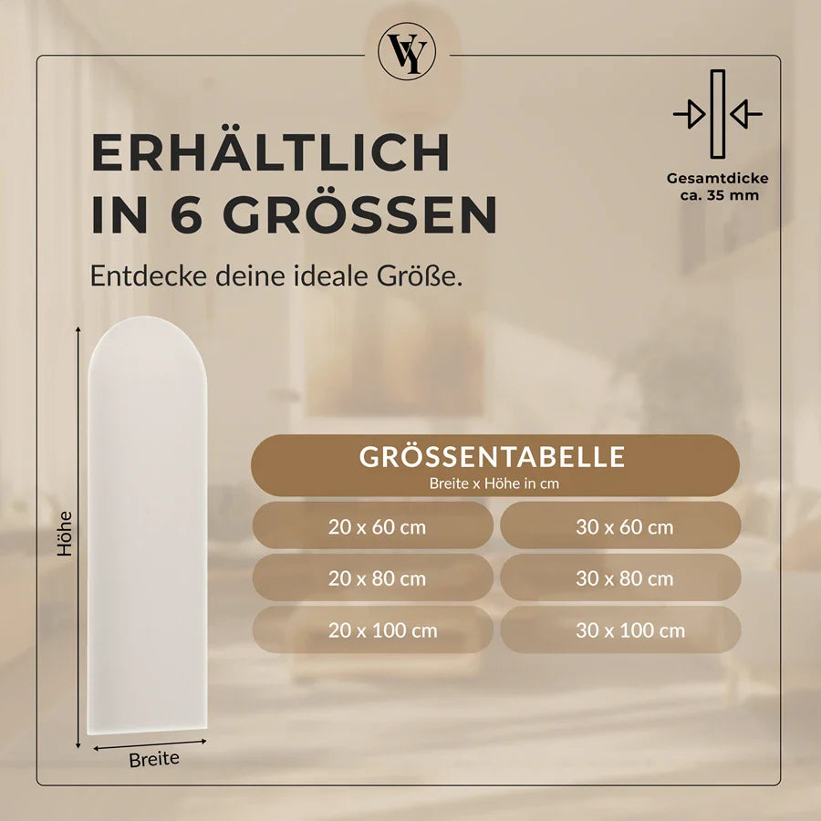 Wandkissen Rundbogen | Ecru S04 Öko-Leder