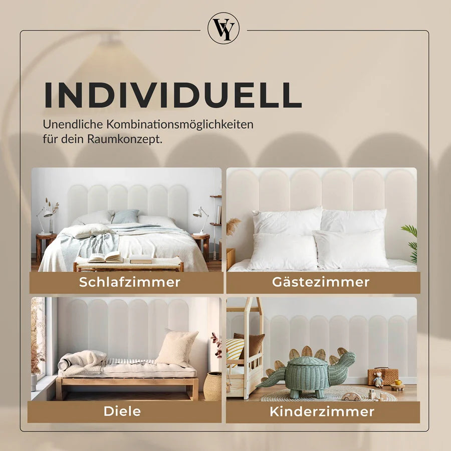 Wandkissen Rundbogen | Ecru S04 Öko-Leder