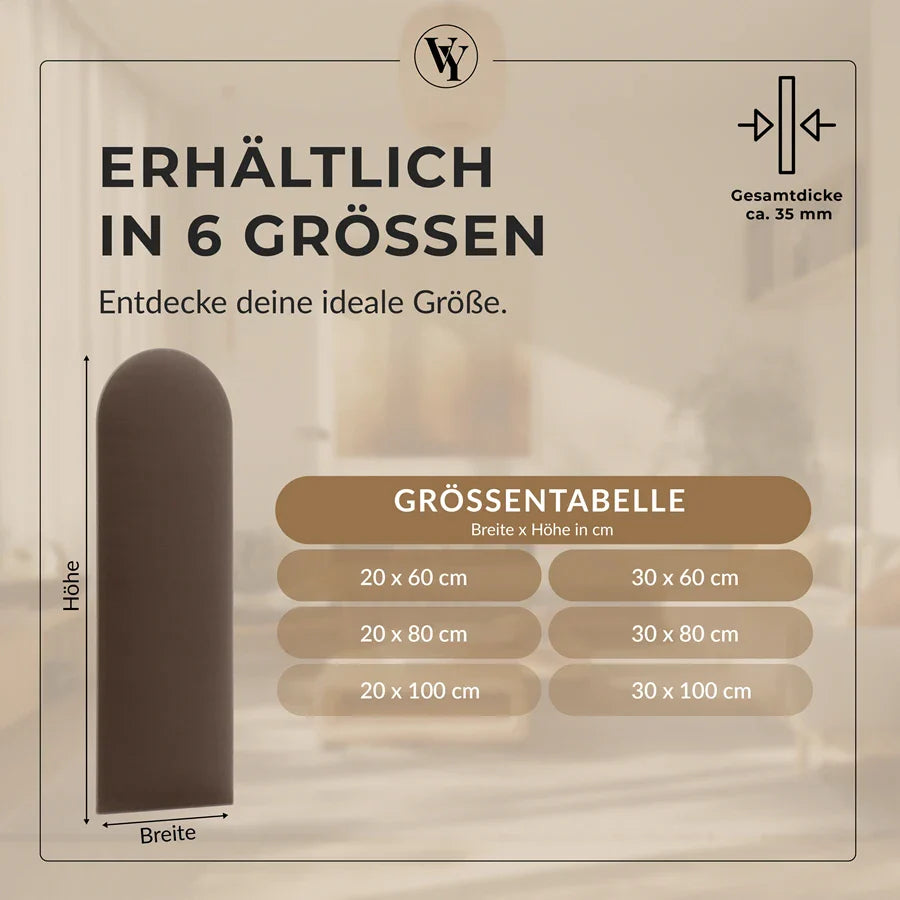 Wandkissen Rundbogen | Braun T02 Velours