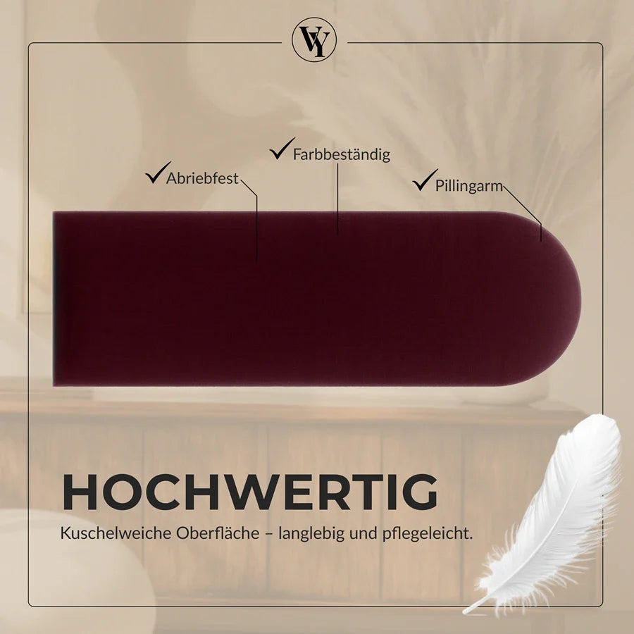 Wandkissen Rundbogen | Bordeaux T03 Velours