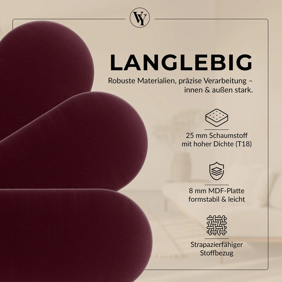 Wandkissen Rundbogen | Bordeaux T03 Velours