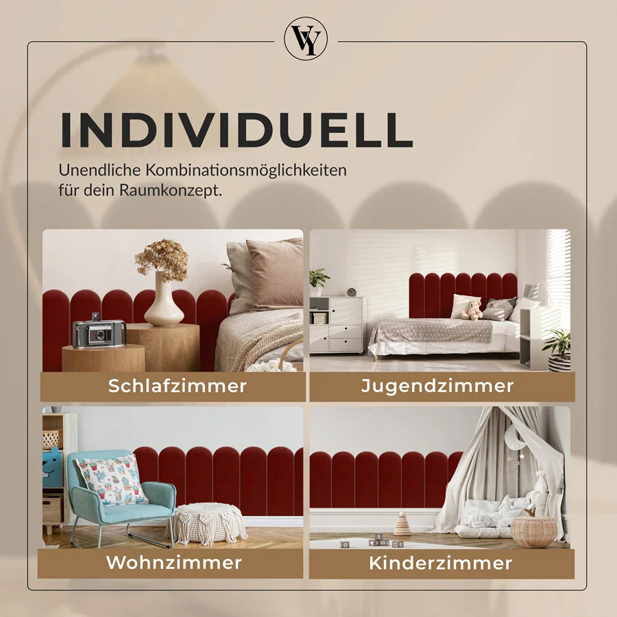 Wandkissen Rundbogen | Bordeaux T03 Velours