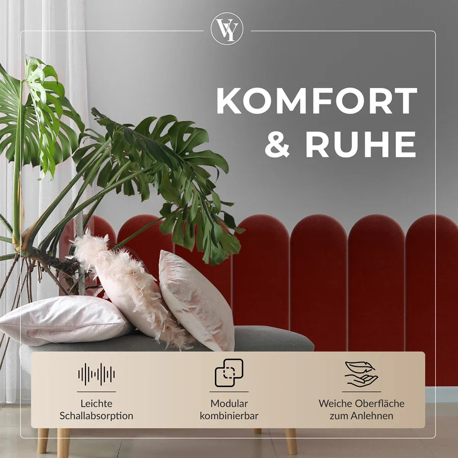 Wandkissen Rundbogen | Bordeaux T03 Velours