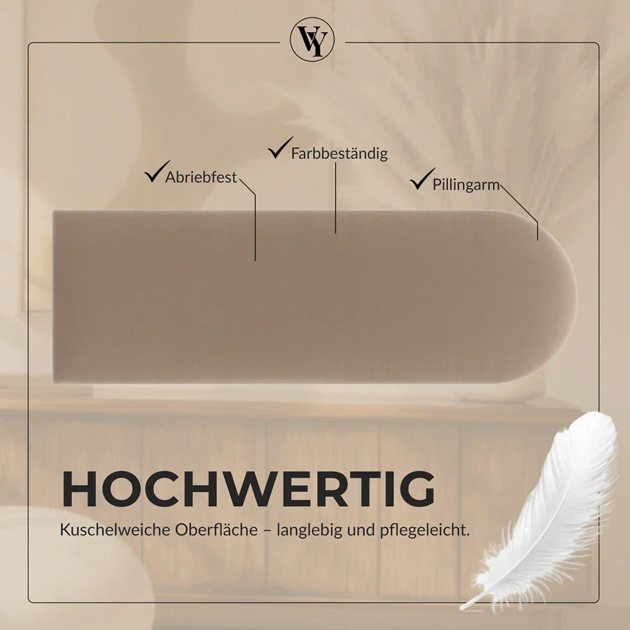 Wandkissen Rundbogen | Beige T04 Velours