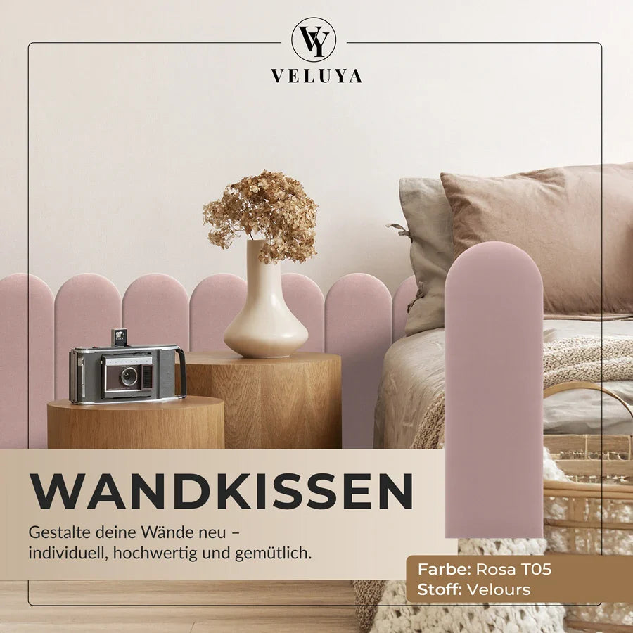 Wandkissen Rundbogen | Rosa T05 Velours