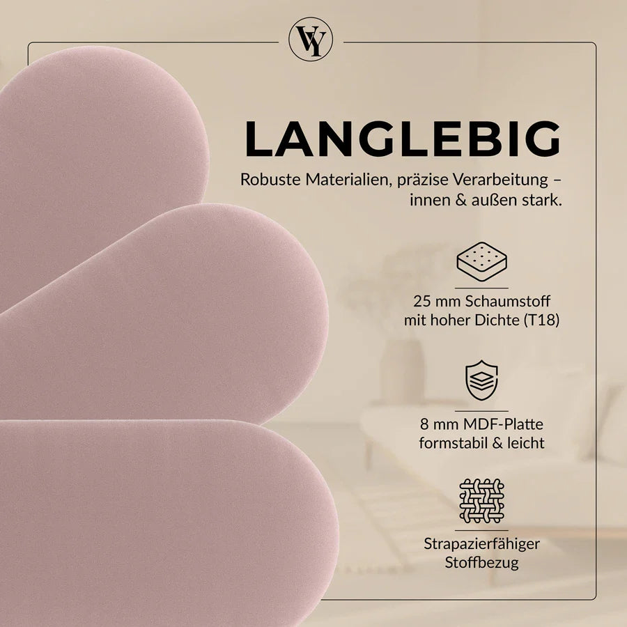 Wandkissen Rundbogen | Rosa T05 Velours