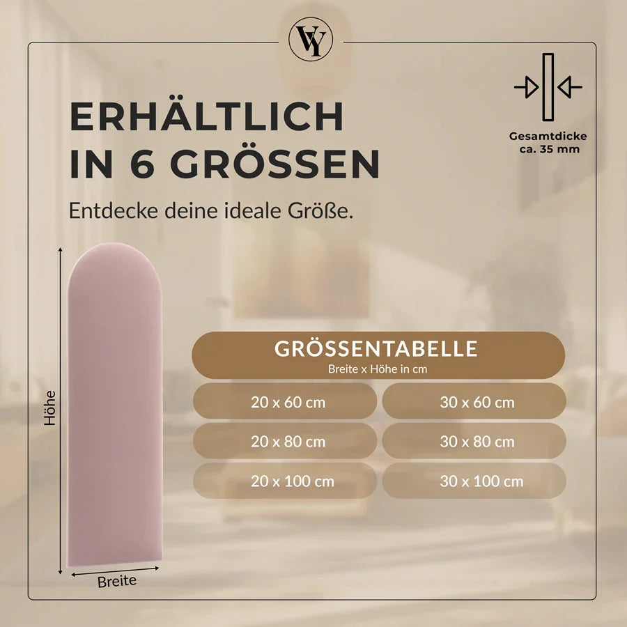 Wandkissen Rundbogen | Rosa T05 Velours