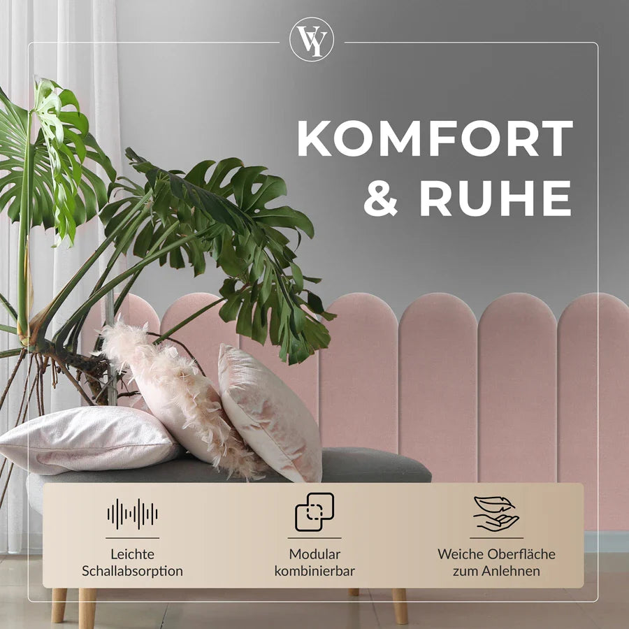 Wandkissen Rundbogen | Rosa T05 Velours