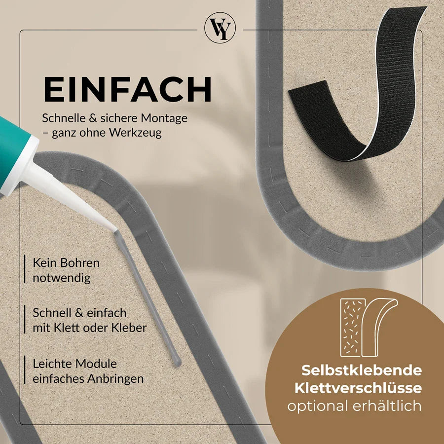 Wandkissen Rundbogen | Hellgrau T06 Velours