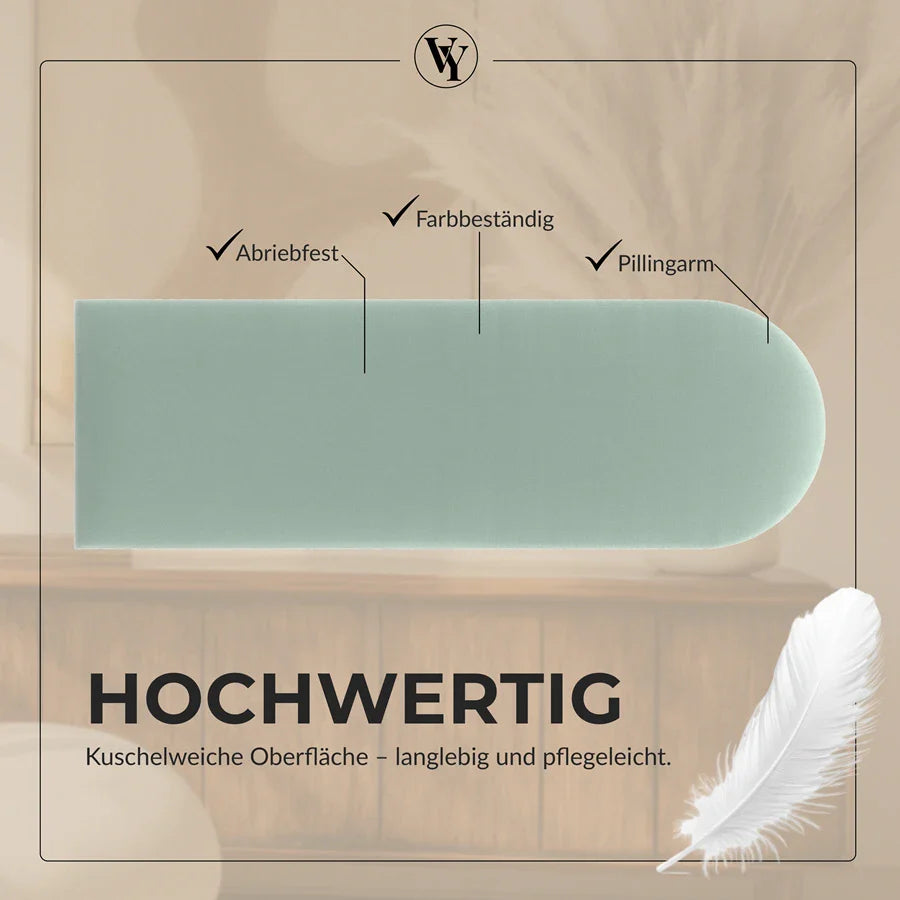 Wandkissen Rundbogen | Mintgrün T08 Velours