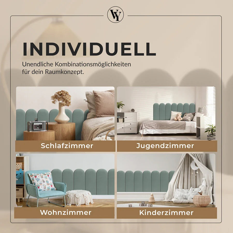 Wandkissen Rundbogen | Mintgrün T08 Velours