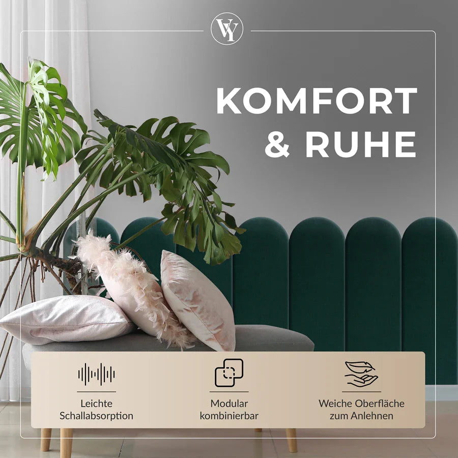 Wandkissen Rundbogen | Türkis T09 Velours