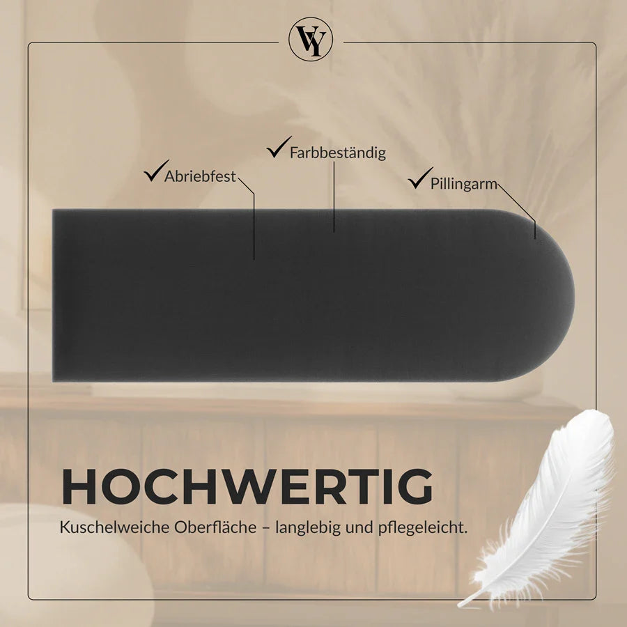 Wandkissen Rundbogen | Anthrazit T15 Velours