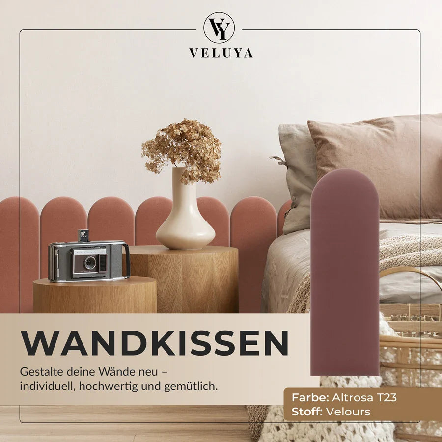 Wandkissen Rundbogen | Altrosa T23 Velours