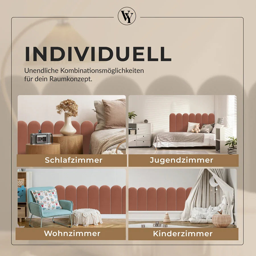 Wandkissen Rundbogen | Altrosa T23 Velours