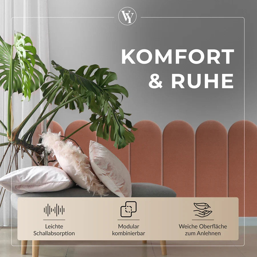 Wandkissen Rundbogen | Altrosa T23 Velours