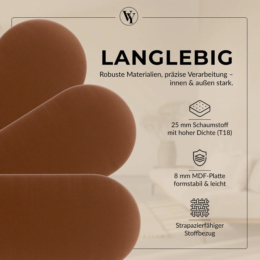 Wandkissen Rundbogen | Ockerbraun T26 Velours