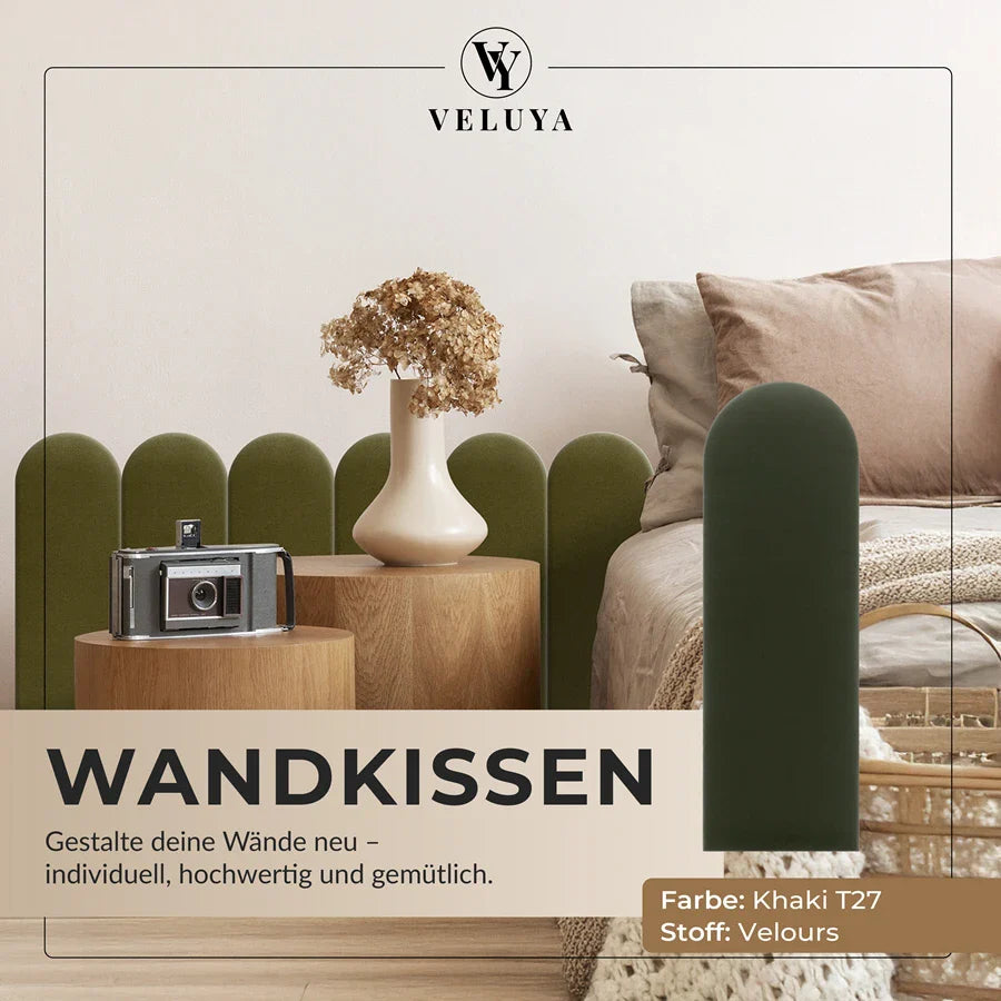 Wandkissen Rundbogen | Khaki T27 Velours