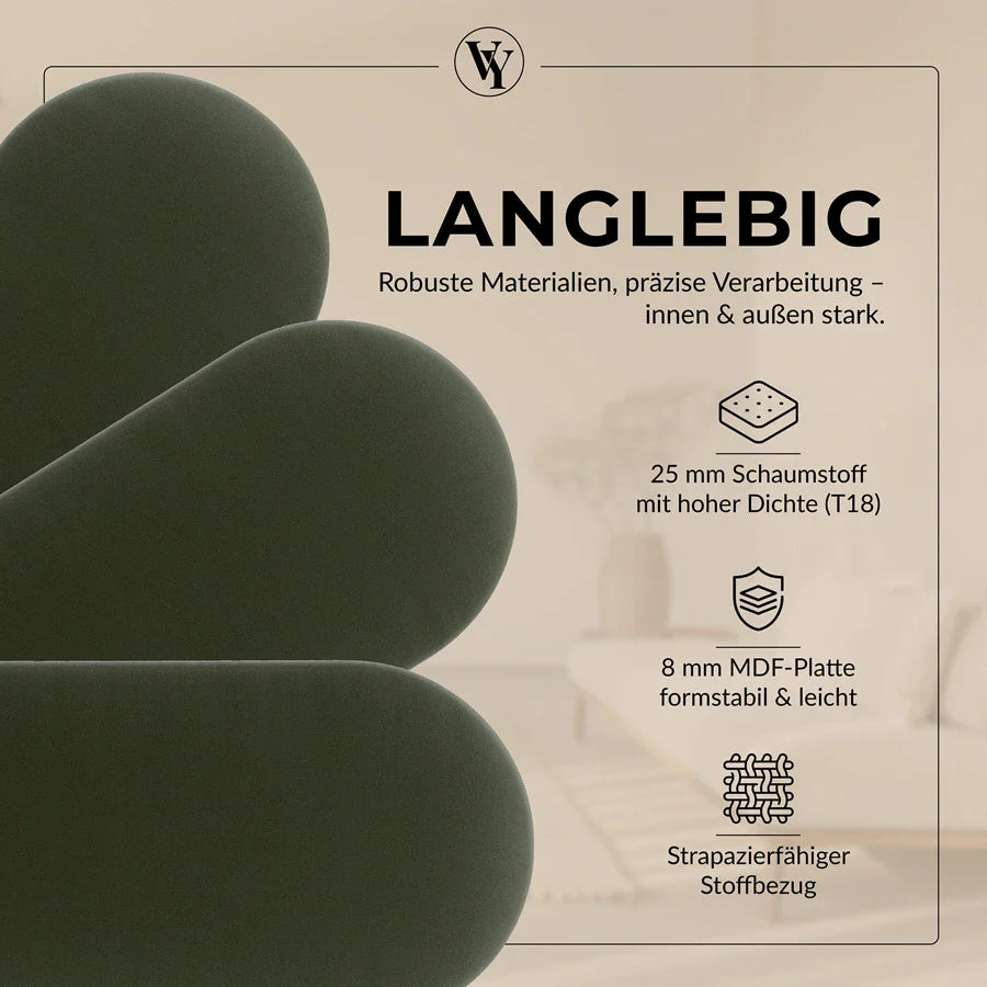 Wandkissen Rundbogen | Khaki T27 Velours