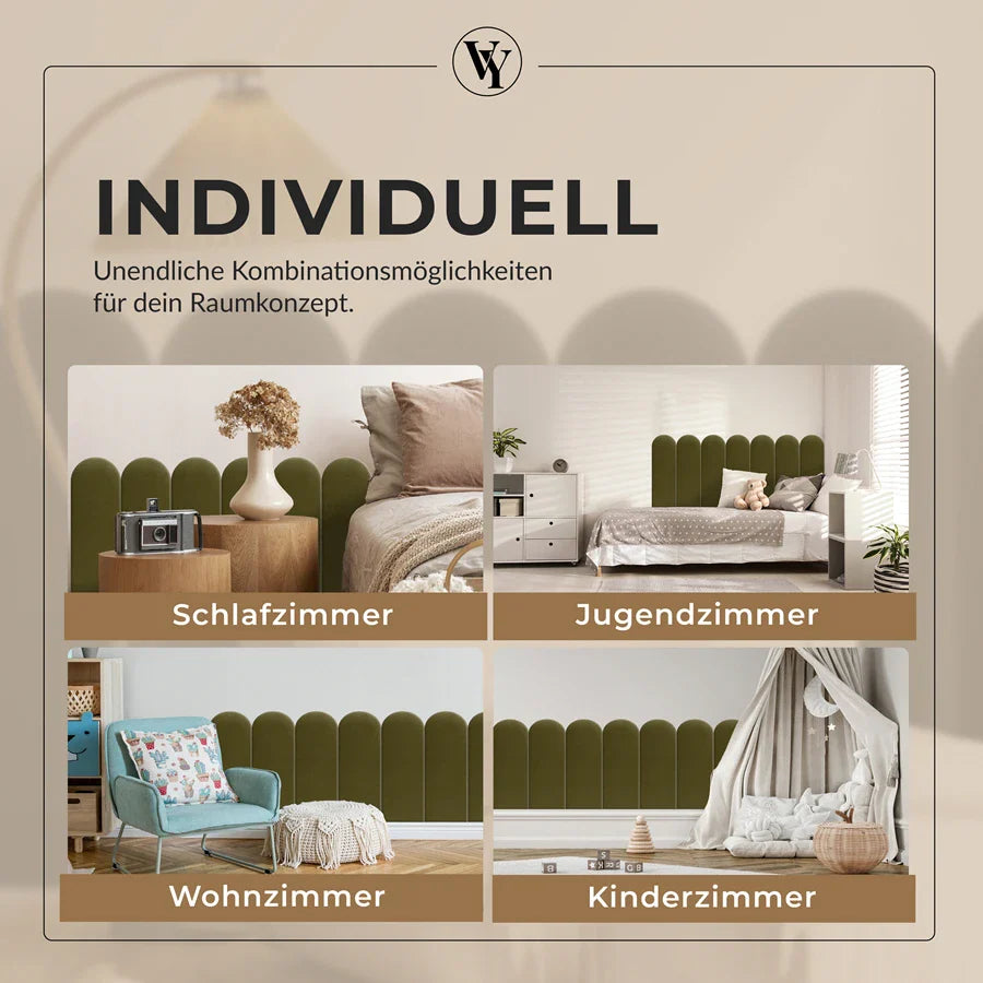 Wandkissen Rundbogen | Khaki T27 Velours