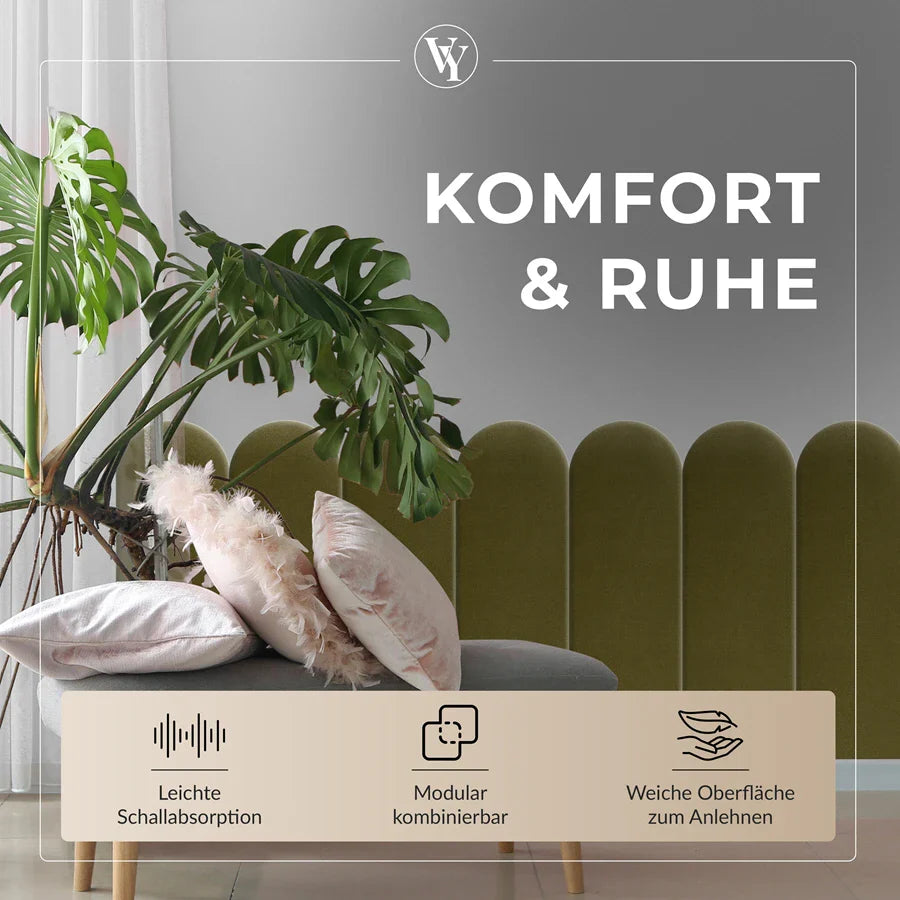 Wandkissen Rundbogen | Khaki T27 Velours