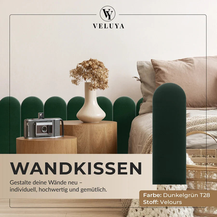 Wandkissen Rundbogen | Dunkelgrün T28 Velours