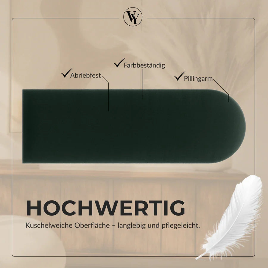 Wandkissen Rundbogen | Dunkelgrün T28 Velours