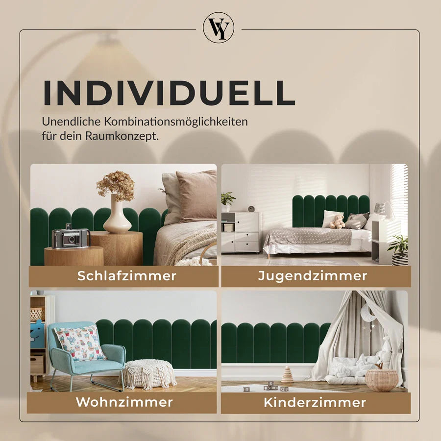 Wandkissen Rundbogen | Dunkelgrün T28 Velours