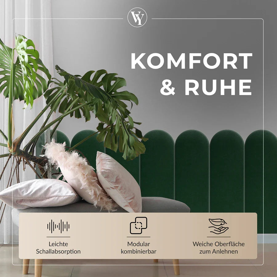 Wandkissen Rundbogen | Dunkelgrün T28 Velours