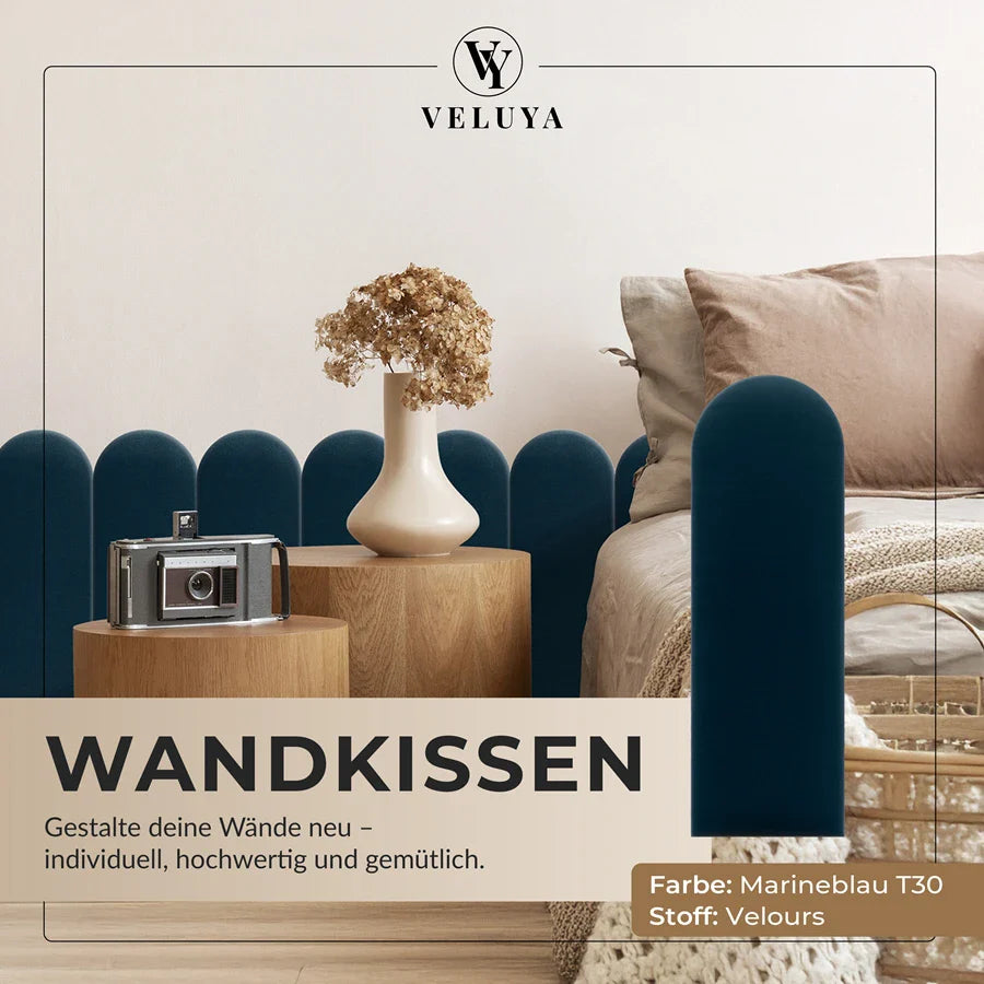 Wandkissen Rundbogen | Marineblau T30 Velours