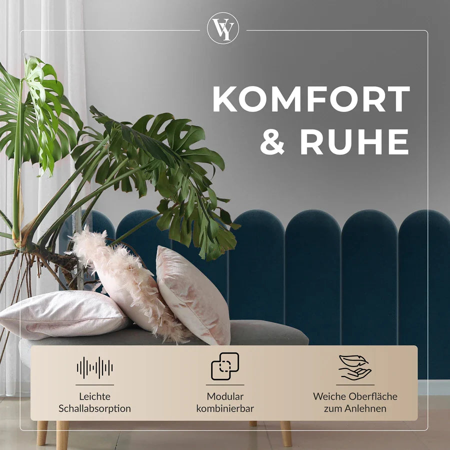 Wandkissen Rundbogen | Marineblau T30 Velours