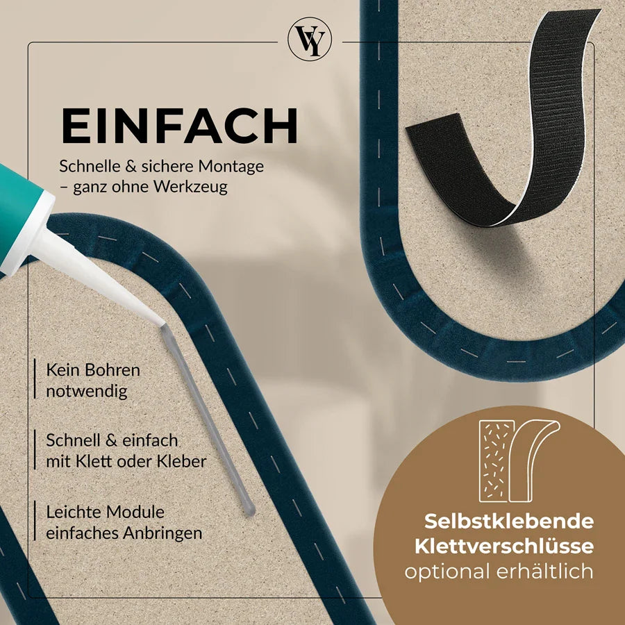 Wandkissen Rundbogen | Marineblau T30 Velours