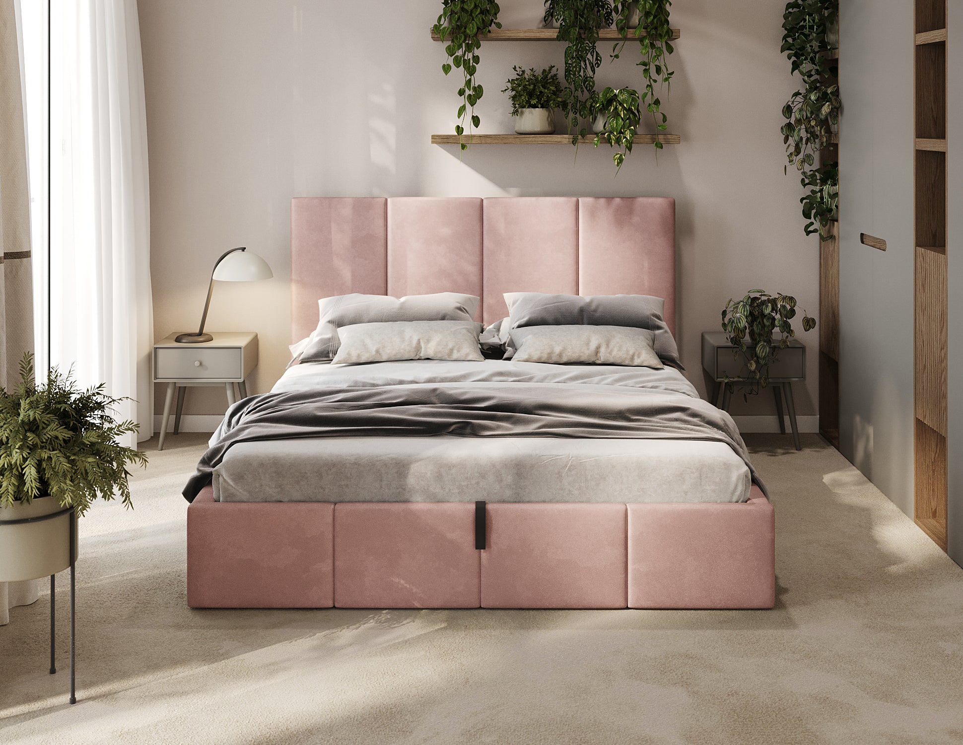 Polsterbett Veluna Lift T05 W3 Rosa