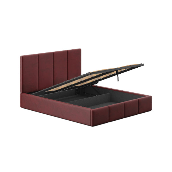 Polsterbett Veluna Lift T03 W3 Weinrot