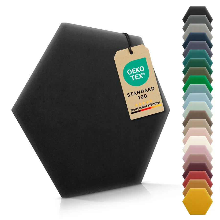 Wandkissen Hexagon | Schwarz M01 Samt