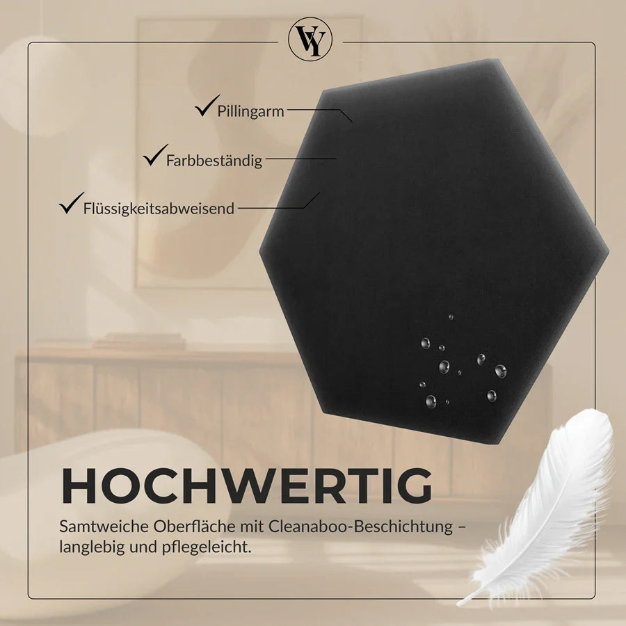Wandkissen Hexagon | Schwarz M01 Samt