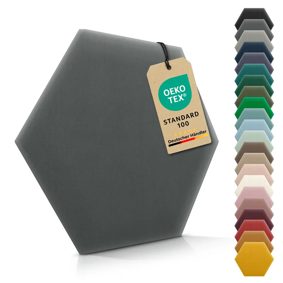 Wandkissen Hexagon | Anthrazit M02 Samt