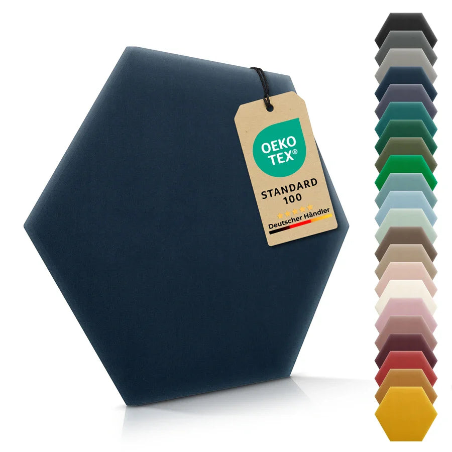 Wandkissen Hexagon | Dunkelblau M03 Samt