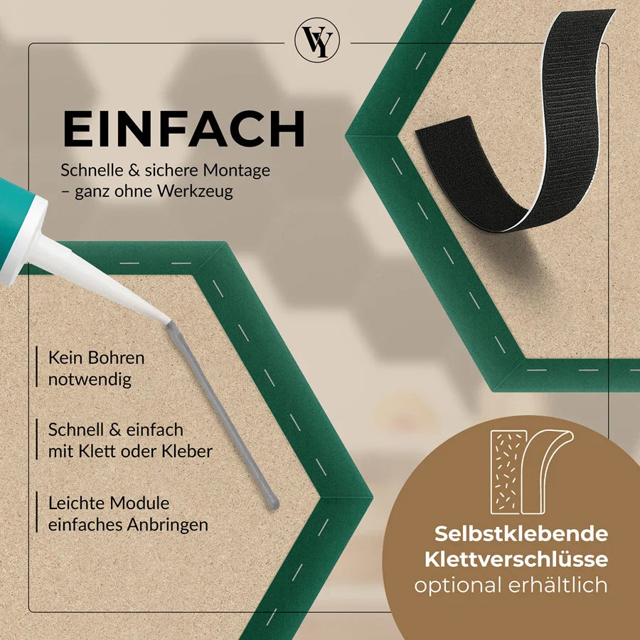 Wandkissen Hexagon | Dunkelgrün M04 Samt