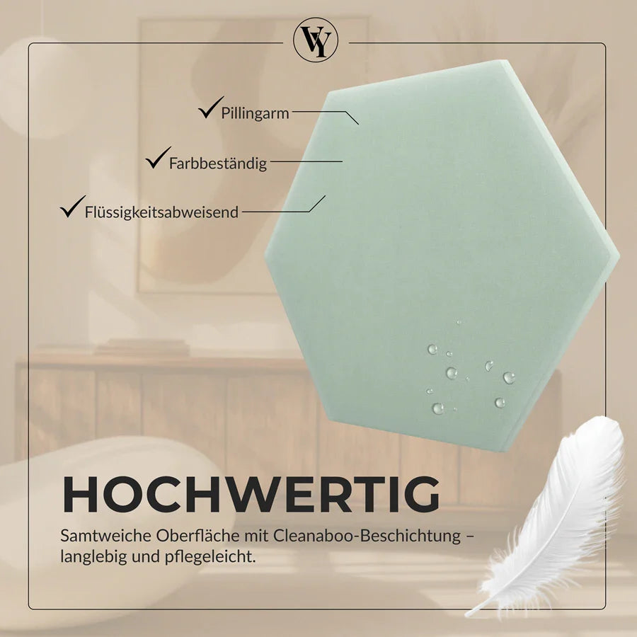 Wandkissen Hexagon | Mintgrün M05 Samt