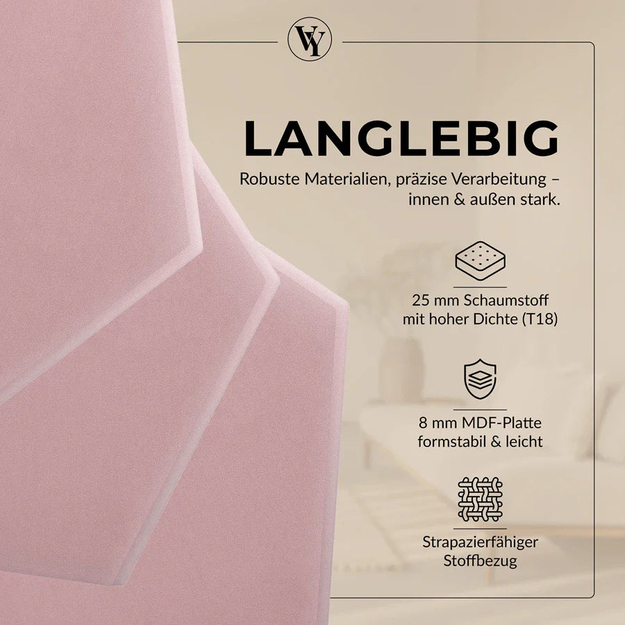 Wandkissen Hexagon | Rosa M08 Samt