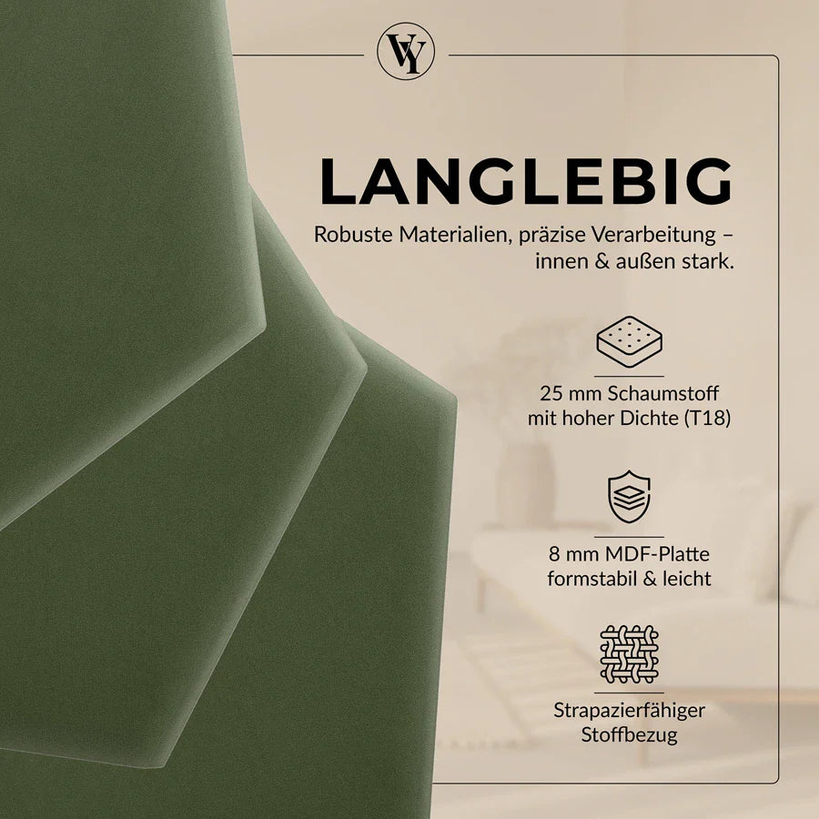 Wandkissen Hexagon | Khaki M09 Samt