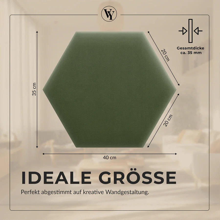 Wandkissen Hexagon | Khaki M09 Samt