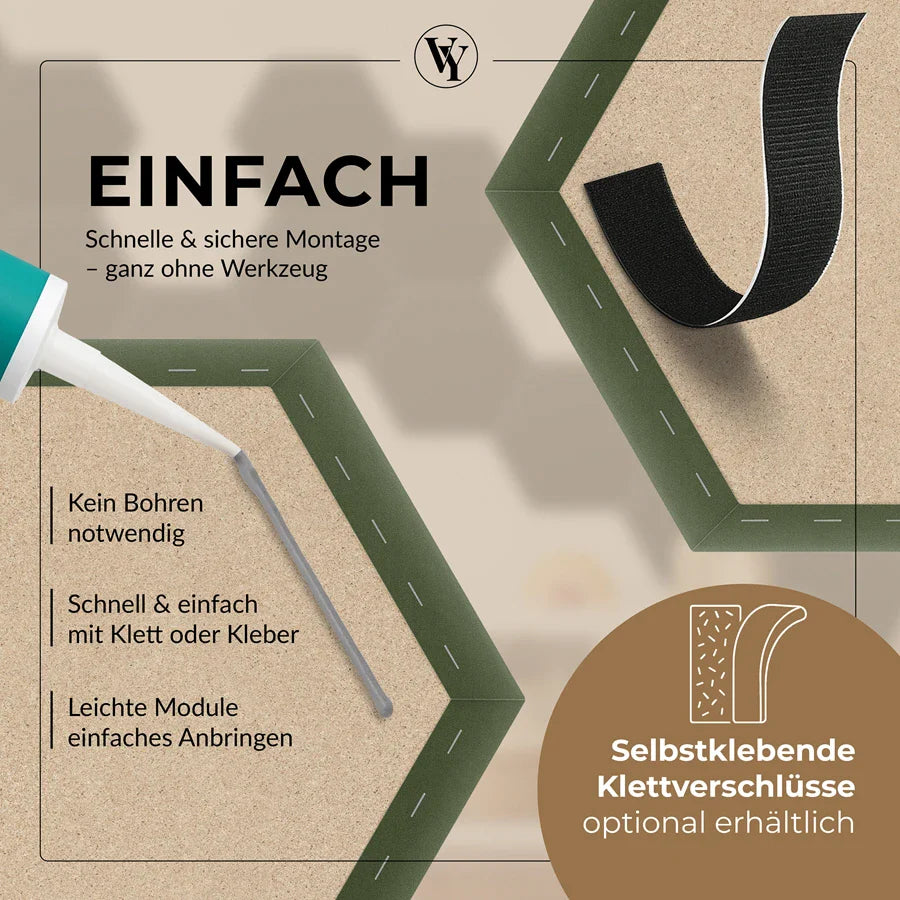 Wandkissen Hexagon | Khaki M09 Samt