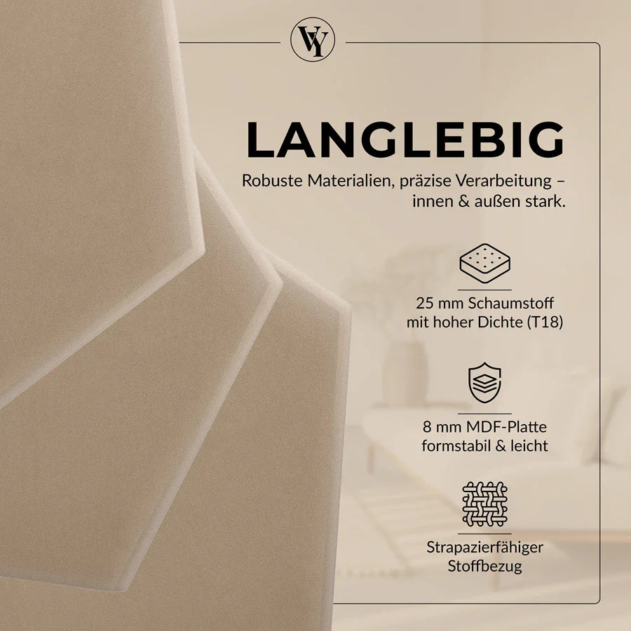 Wandkissen Hexagon | Beige M11 Samt