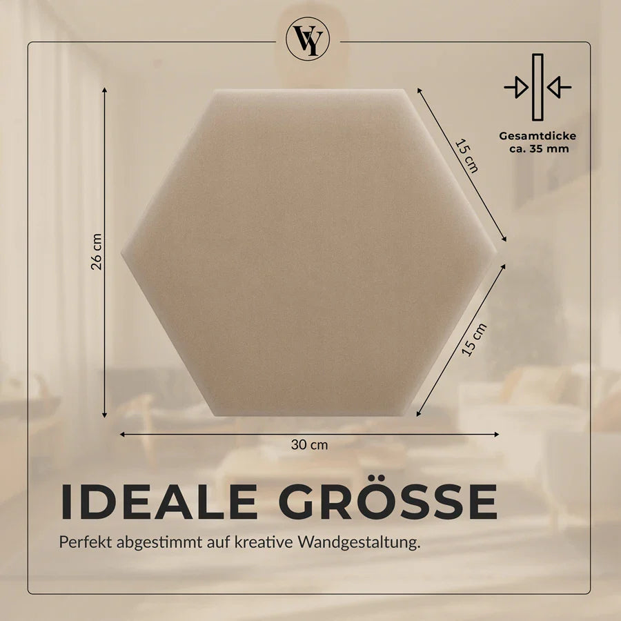 Wandkissen Hexagon | Beige M11 Samt
